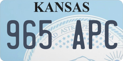 KS license plate 965APC