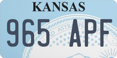 KS license plate 965APF