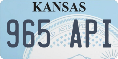 KS license plate 965API