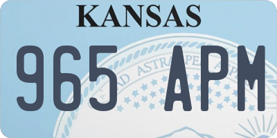 KS license plate 965APM