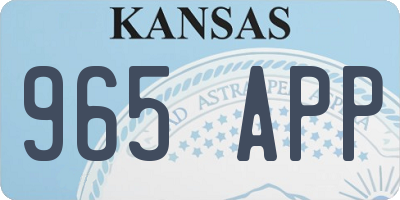 KS license plate 965APP