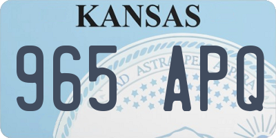KS license plate 965APQ