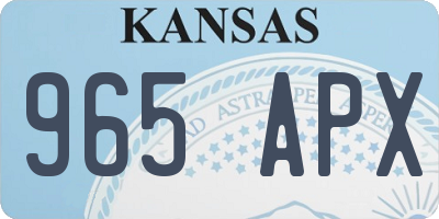 KS license plate 965APX