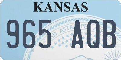 KS license plate 965AQB