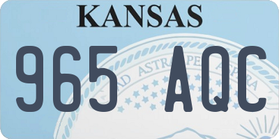 KS license plate 965AQC