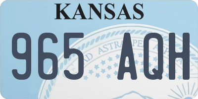 KS license plate 965AQH