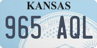 KS license plate 965AQL