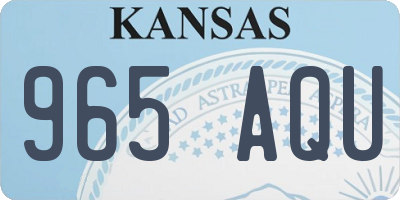 KS license plate 965AQU