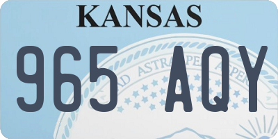 KS license plate 965AQY