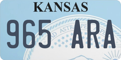 KS license plate 965ARA