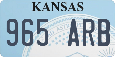KS license plate 965ARB
