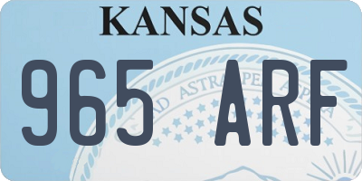 KS license plate 965ARF