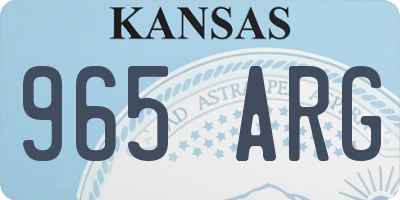 KS license plate 965ARG