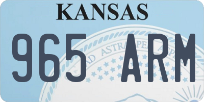 KS license plate 965ARM