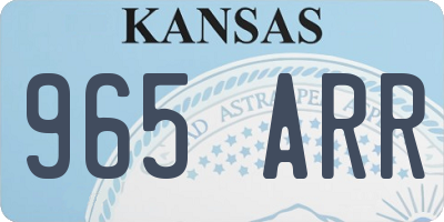 KS license plate 965ARR