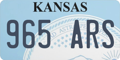 KS license plate 965ARS