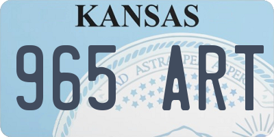 KS license plate 965ART