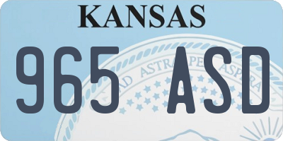 KS license plate 965ASD