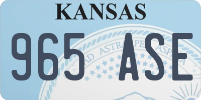 KS license plate 965ASE