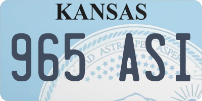KS license plate 965ASI