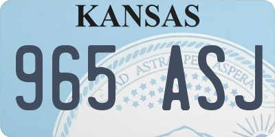 KS license plate 965ASJ