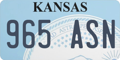 KS license plate 965ASN