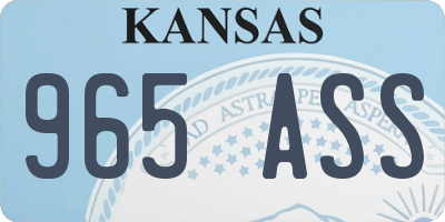 KS license plate 965ASS