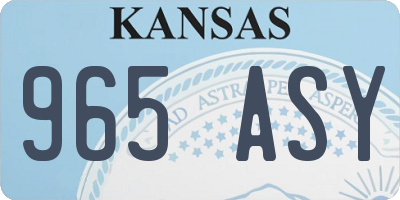 KS license plate 965ASY