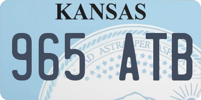 KS license plate 965ATB