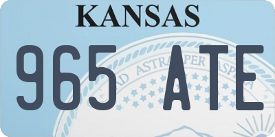 KS license plate 965ATE