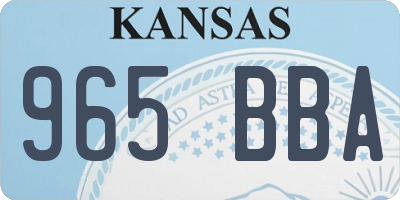 KS license plate 965BBA
