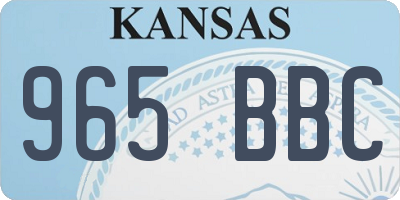 KS license plate 965BBC