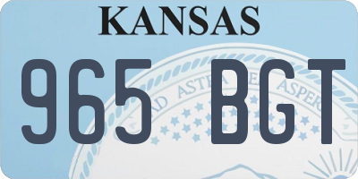 KS license plate 965BGT