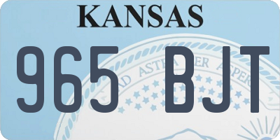 KS license plate 965BJT