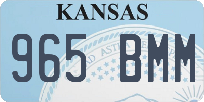 KS license plate 965BMM