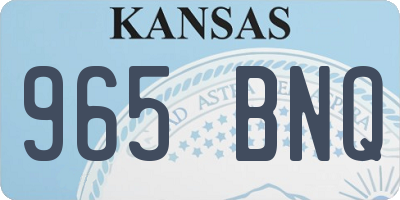 KS license plate 965BNQ