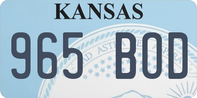 KS license plate 965BOD