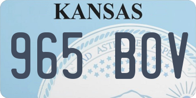 KS license plate 965BOV