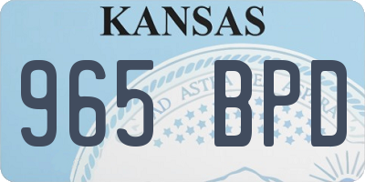 KS license plate 965BPD