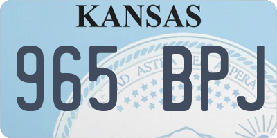KS license plate 965BPJ