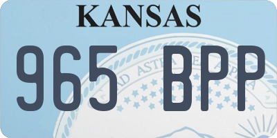 KS license plate 965BPP