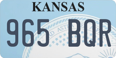 KS license plate 965BQR
