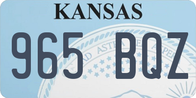 KS license plate 965BQZ