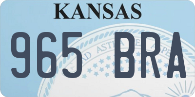 KS license plate 965BRA