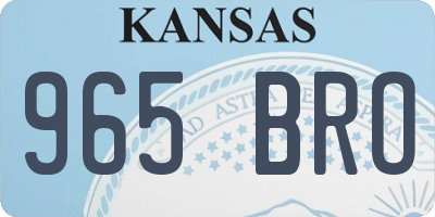 KS license plate 965BRO