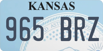 KS license plate 965BRZ