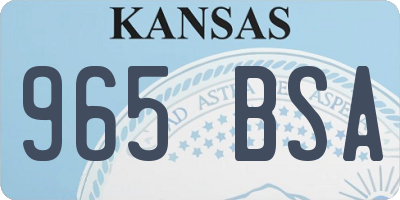 KS license plate 965BSA