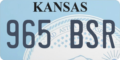 KS license plate 965BSR