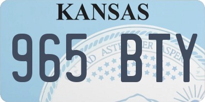 KS license plate 965BTY