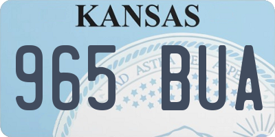 KS license plate 965BUA
